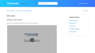 Sub-users – Formsite Support