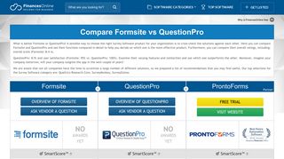 Formsite vs QuestionPro 2019 Comparison | FinancesOnline