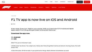 F1 TV app is now live on iOS and Android - Formula 1