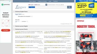 login form - French translation – Linguee