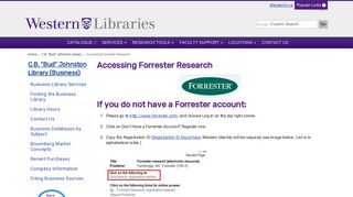 Accessing Forrester Research - Western Libraries - Western University