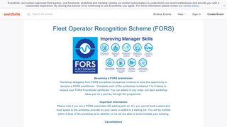 Fleet Operator Recognition Scheme (FORS) Events | Eventbrite