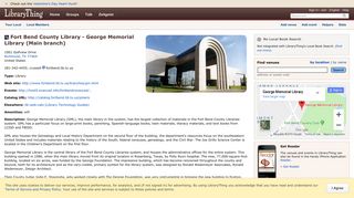 Fort Bend County Library - George Memorial Library (Main branch) in ...