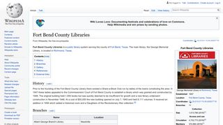 Fort Bend County Libraries - Wikipedia