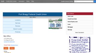 Fort Bragg Federal Credit Union - Fort Bragg, NC - Credit Unions Online