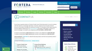 Contact Us - Fortera Credit Union