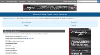 Fort McClellan Credit Union Services: Savings, Checking, Loans
