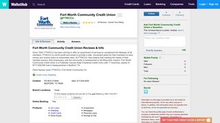 Fort Worth Community Credit Union Reviews: 25 User Ratings