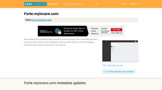 Forte Myincare (Forte.myincare.com) - User Log In - Easycounter