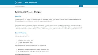 Dynamics and Dynamic Changes | Music Appreciation