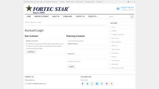 Account Login - Fortec Star