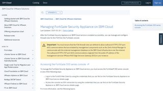 Managing FortiGate Security Appliance on IBM Cloud