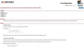 Fortinet Knowledge Base - View Document