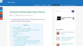Running FortiGate FortiOS into VMware NetworkLab