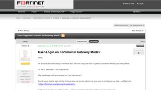 User-Login on Fortimail in Gateway Mode? | Fortinet Technical ...