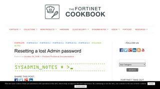 Resetting a lost Admin password - Fortinet Cookbook