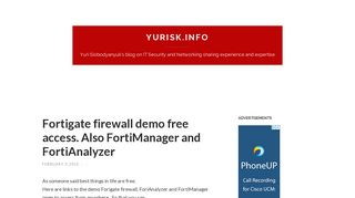 Fortigate firewall demo free access. Also FortiManager and ...