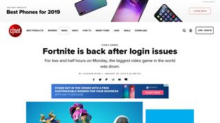 Fortnite is back after login issues - CNET