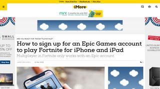 How to sign up for an Epic Games account to play Fortnite for iPhone ...