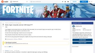 Daily login rewards end at 339 days??? : FORTnITE - Reddit