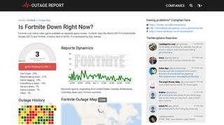 Fortnite Servers Down? Service Status, Outage Map, Problems History ...