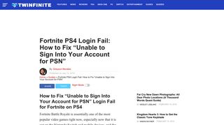 Fortnite PS4 Login Fail: How to Fix 