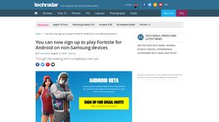 You can now sign up to play Fortnite for Android on non-Samsung ...