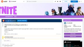 Help fortnite not working on switch thx :) : FortNiteBR - Reddit