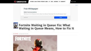 Fortnite Waiting in Queue Fix: What Waiting in Queue Means, How to ...