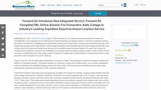 Forward Air Introduces New Integrated Service: Forward Air Complete ...