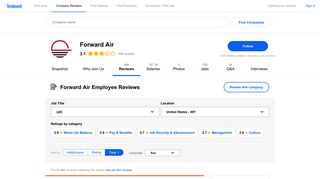 Working at Forward Air: 488 Reviews | Indeed.com