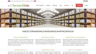 Parcel Forwarding & Worldwide Shipping From The UK | forward2me