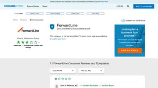 ForwardLine • 11 Customer Reviews and Complaints • ConsumerAffairs