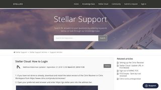 Stellar Cloud: How to Login – Stellar Support