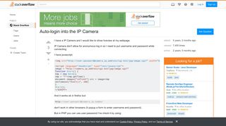 Auto-login into the IP Camera - Stack Overflow