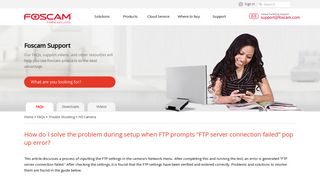 FTP server connection failed - Foscam