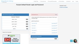 Foscam Default Router Login and Password - Clean CSS