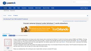 Foscam cameras timeout under Windows 7, works elsewhere | IP Cam Talk