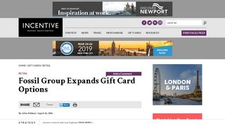 Fossil Group Expands Gift Card Options: Incentive Magazine