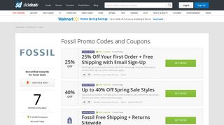 Fossil Promo Codes, Coupons and Discount Codes | Slickdeals