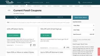 6 Fossil Coupons and Promo Codes for February 2019 - Brad's Deals
