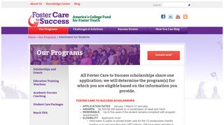 Foster Care to Success | Information for Students