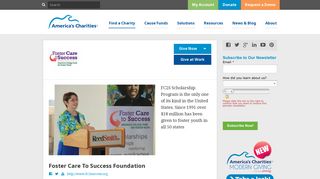 Foster Care To Success Foundation | America's Charities