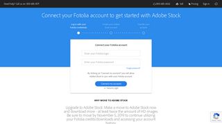 Connect your Fotolia account to get started with Adobe Stock