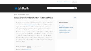 Get List of e-mails and sms numbers that shared photos – Support