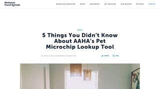 Pet Microchip Lookup Tool - Michelson Found Animals