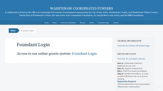 Foundant Login | Washtenaw Coordinated Funders