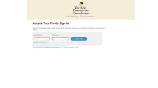Erie Community Foundation Access to Your Funds Login - DonorCentral