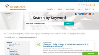 foundation directory online | Search Results | GrantSpace