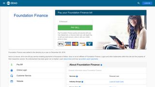 Foundation Finance: Login, Bill Pay, Customer Service and Care Sign-In